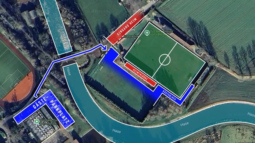Lageplan Fantrennung Stadionplan Atlas Delmenhorst